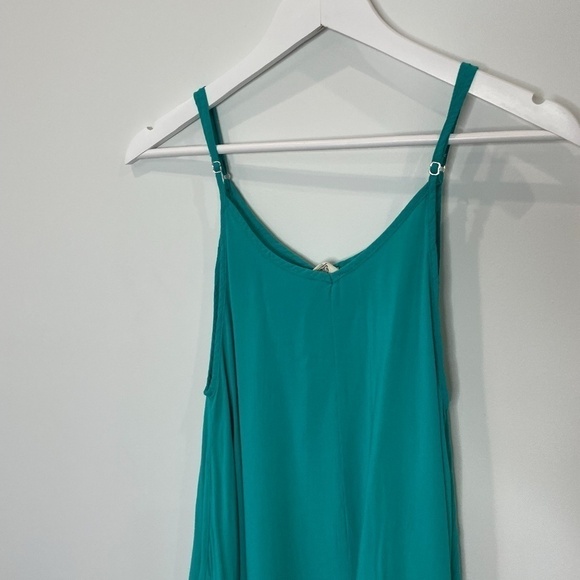 Elan Spaghetti Strap Midi Slip Dress Cover-up In Aqua - Picture 3 of 7